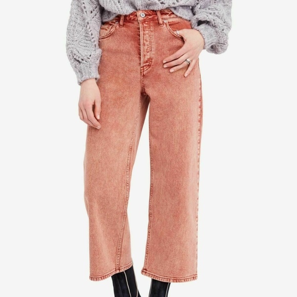 Free People Denim - Free People Jeans Brown Terracotta Cropped Sz 30